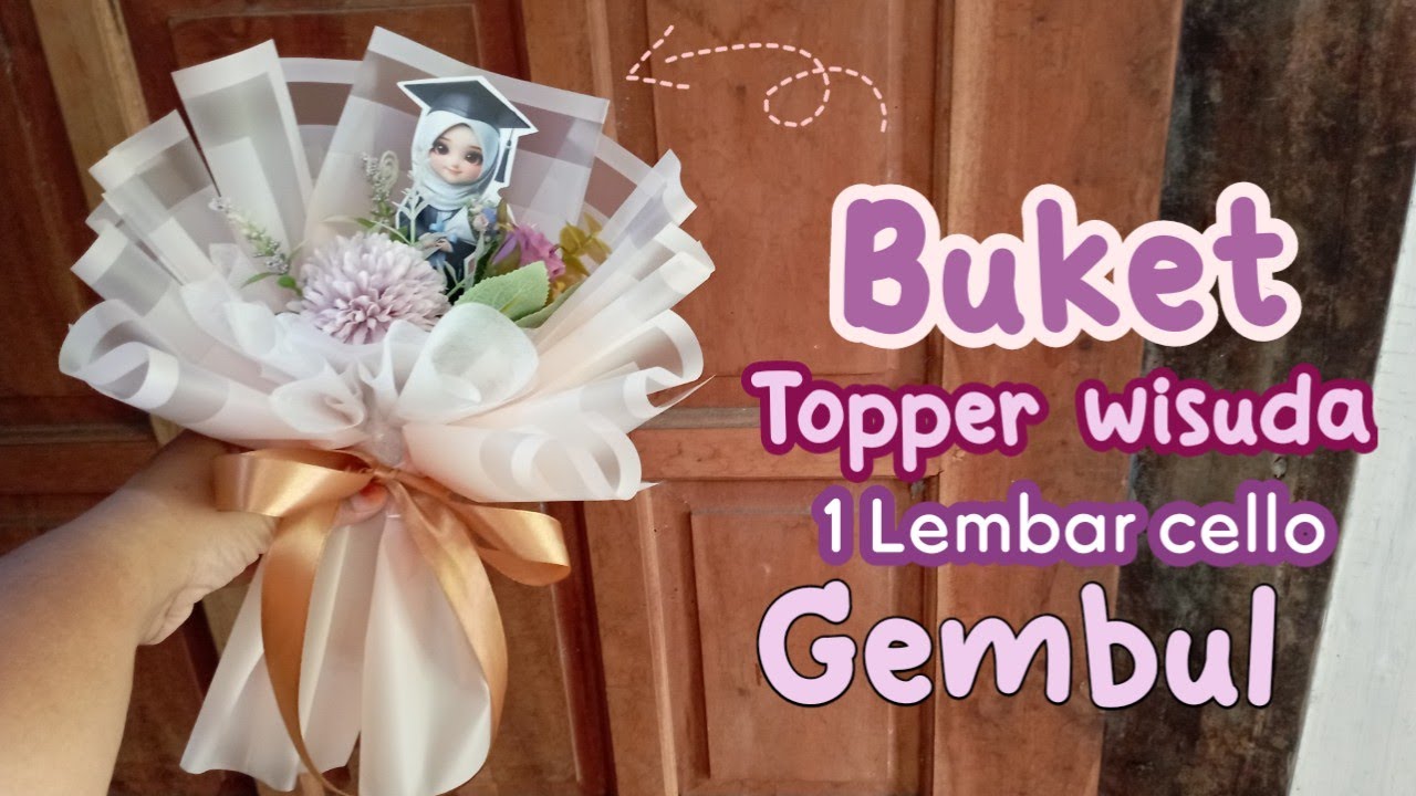 BUKET BUNGA TOPPER WISUDA WAPPING 1 LEMBAR KERTAS CELLOPHANE