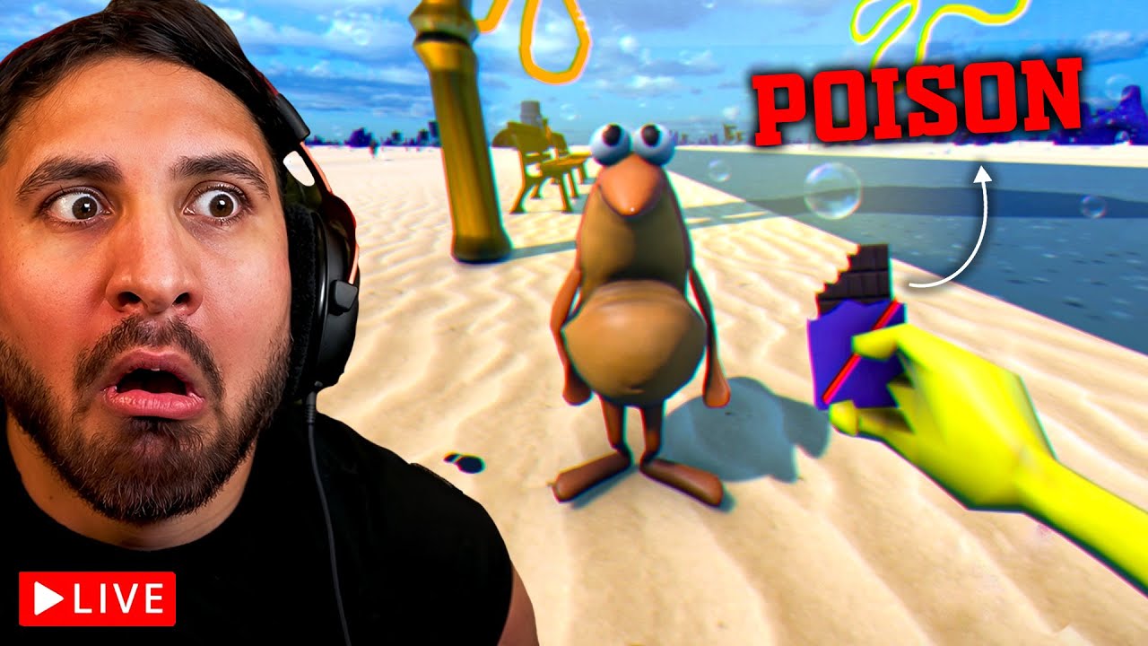 Playing A DARK WEB Spongebob HORROR Game - NIGHT SHIFT - LIVE 🔴