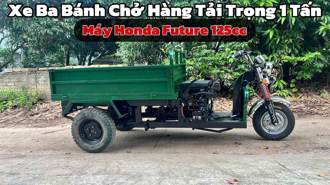 [Xe Ba bánh Cũ giá rẻ Chở hàng] Xe ba bánh mẫu china chạy cục máy honda tải 1 tấn