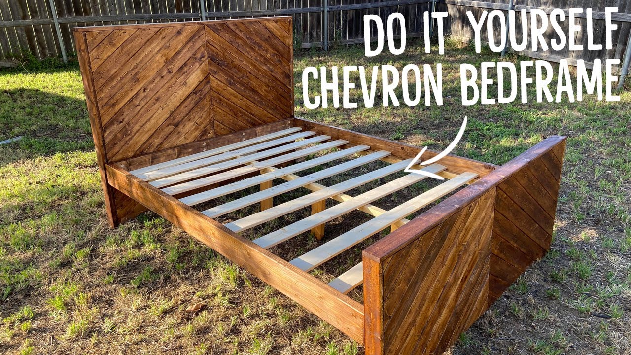 How To Build A Bed // DIY Chevron Bedframe