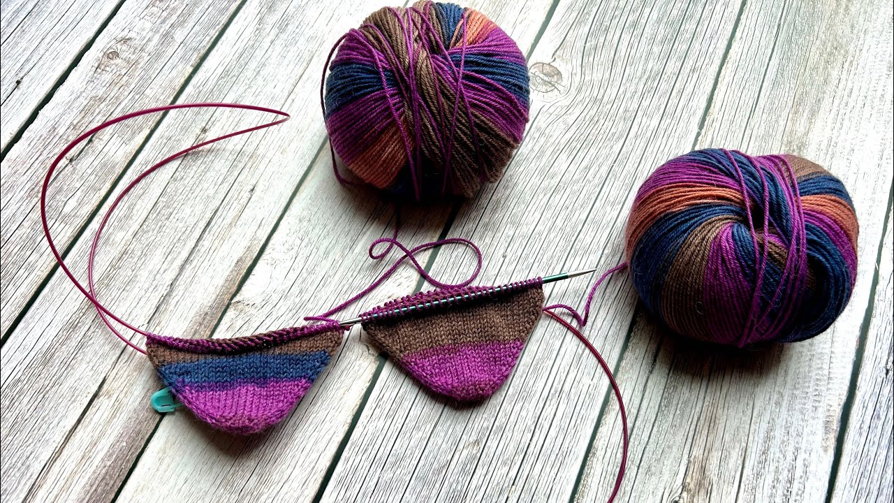 2 Socken gleichzeitig stricken - Bandspitze -Teil 1 vom #hörnschekal