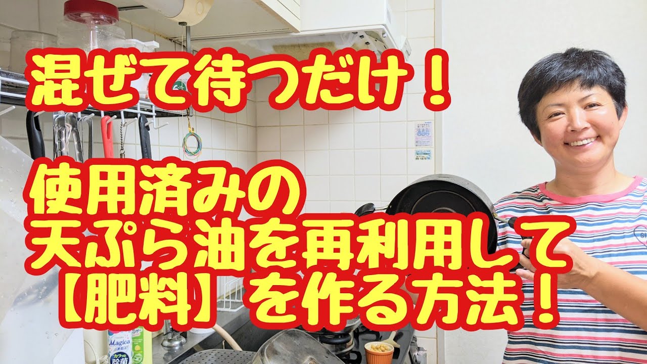 混ぜて待つだけ❗使用済みの天ぷら油を【素晴らしい肥料】に生まれ変わらせる方法😀❗