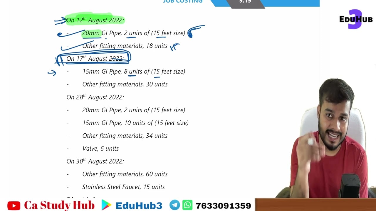 09 Question  2 Job Costing || Job Costing Ca Inter || ICAI Study Material || Costing ||