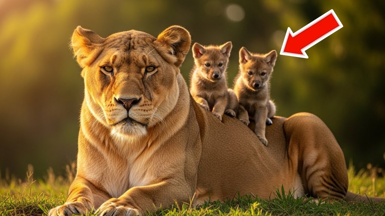 Lioness Adopts BABY Wolves And Becomes The Most GENTLE Mother
