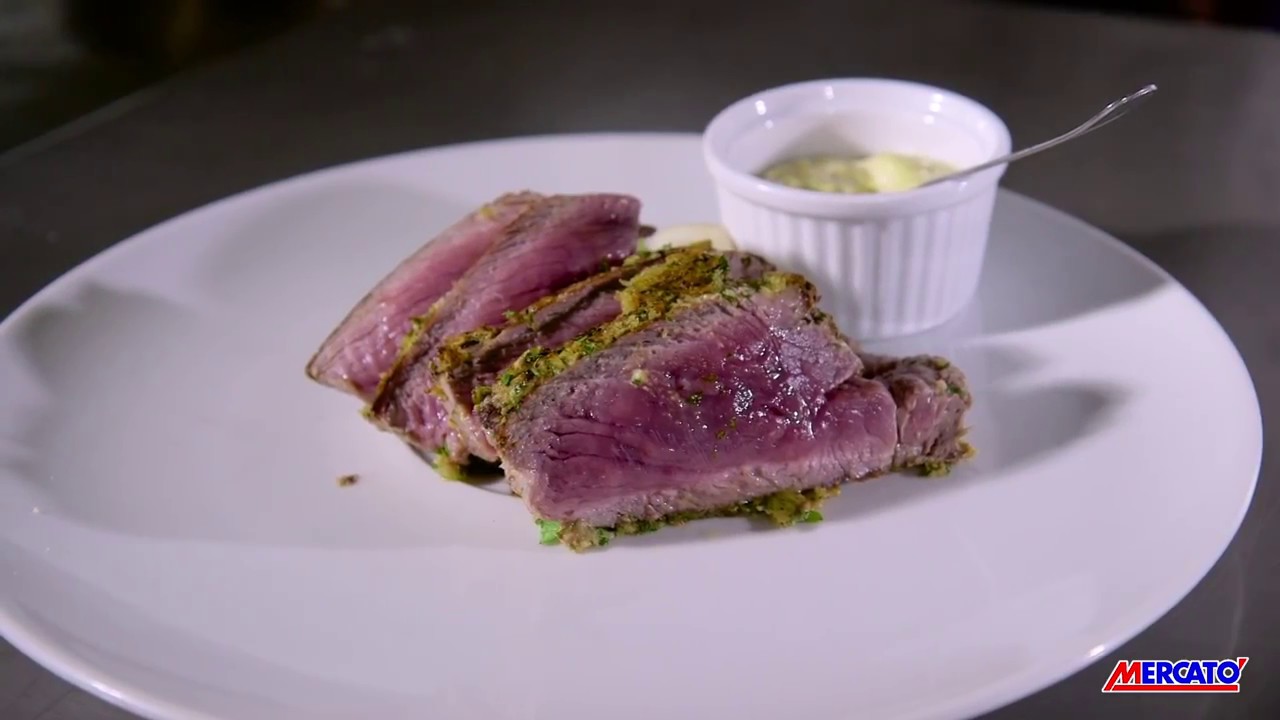 Sottofiletto di Fassona in Crosta di Erbe con Porri Bianchi e Salsa Tartara ~ Le Ricette di Mercatò
