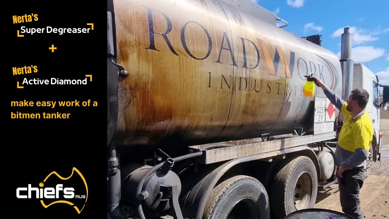 Super Degreaser & Active Diamond on a Bitumen Tanker