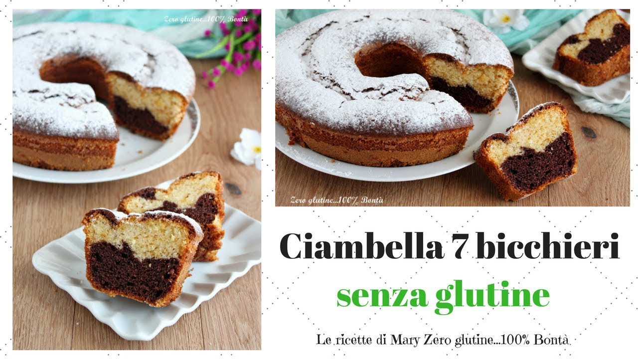 Ciambella 7 bicchieri variegata- Ricetta senza glutine e senza bilancia