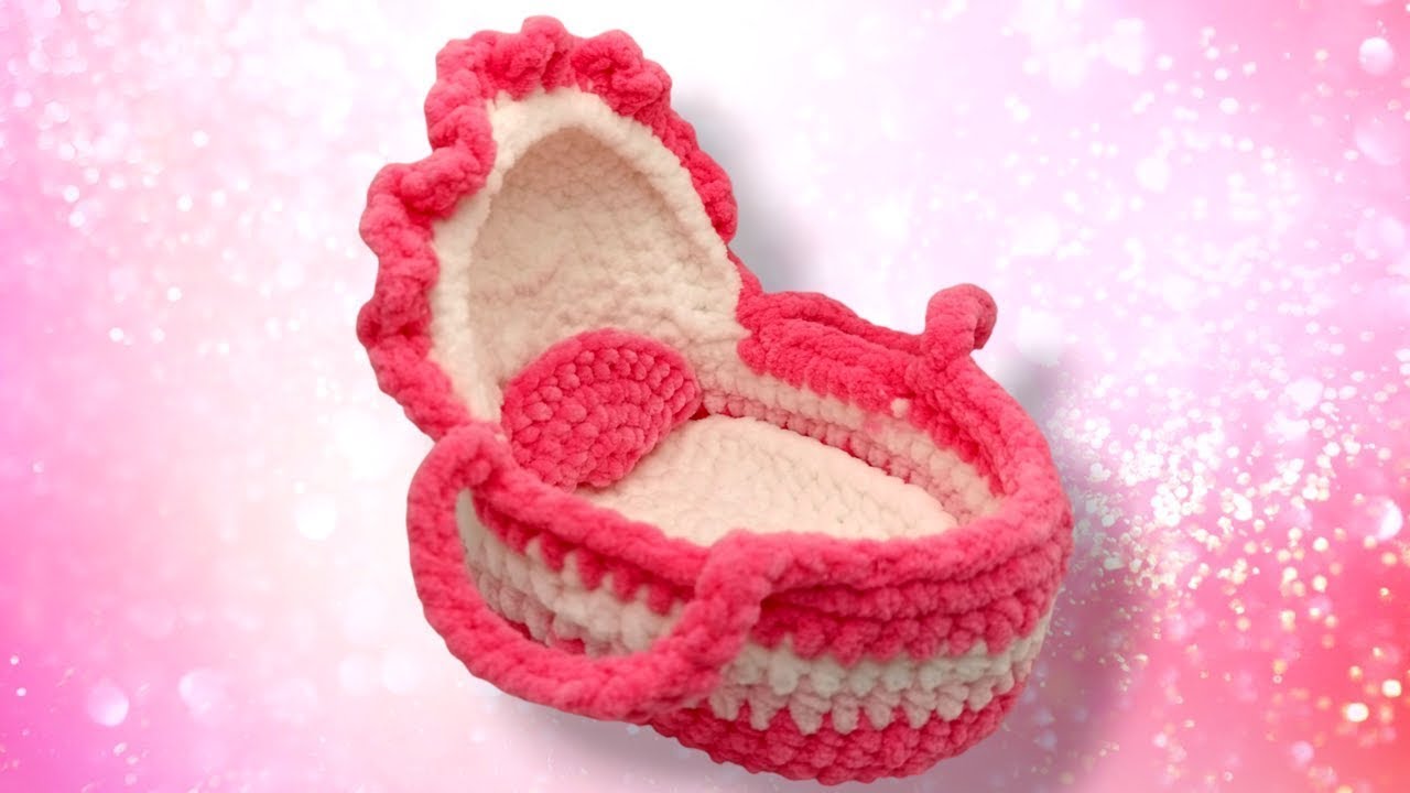 Вязаная колыбель - Люлька переноска для маленьких игрушек / Подушка и матрас - Мастер-класс крючком