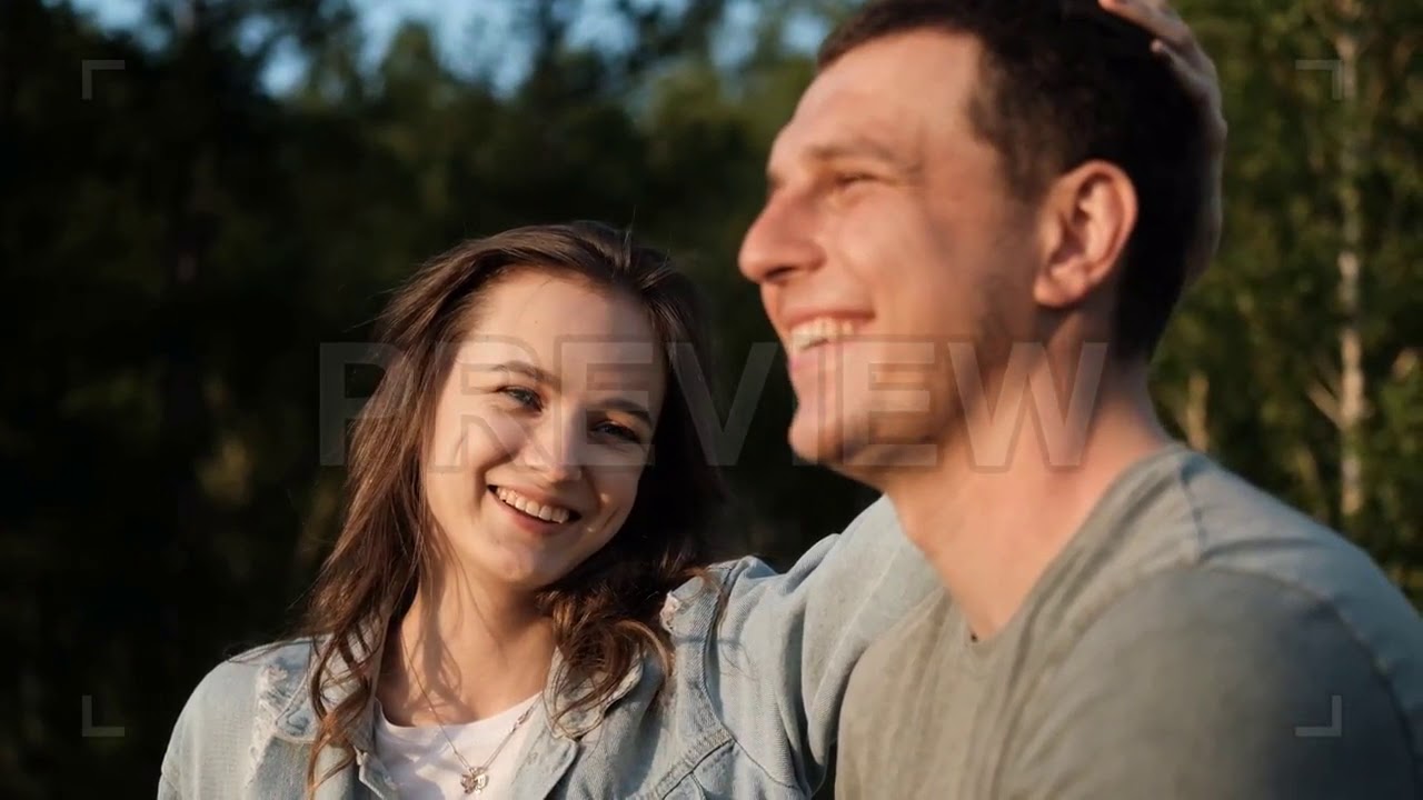 Affectionate Girlfriend Strokes Hair Stock Video