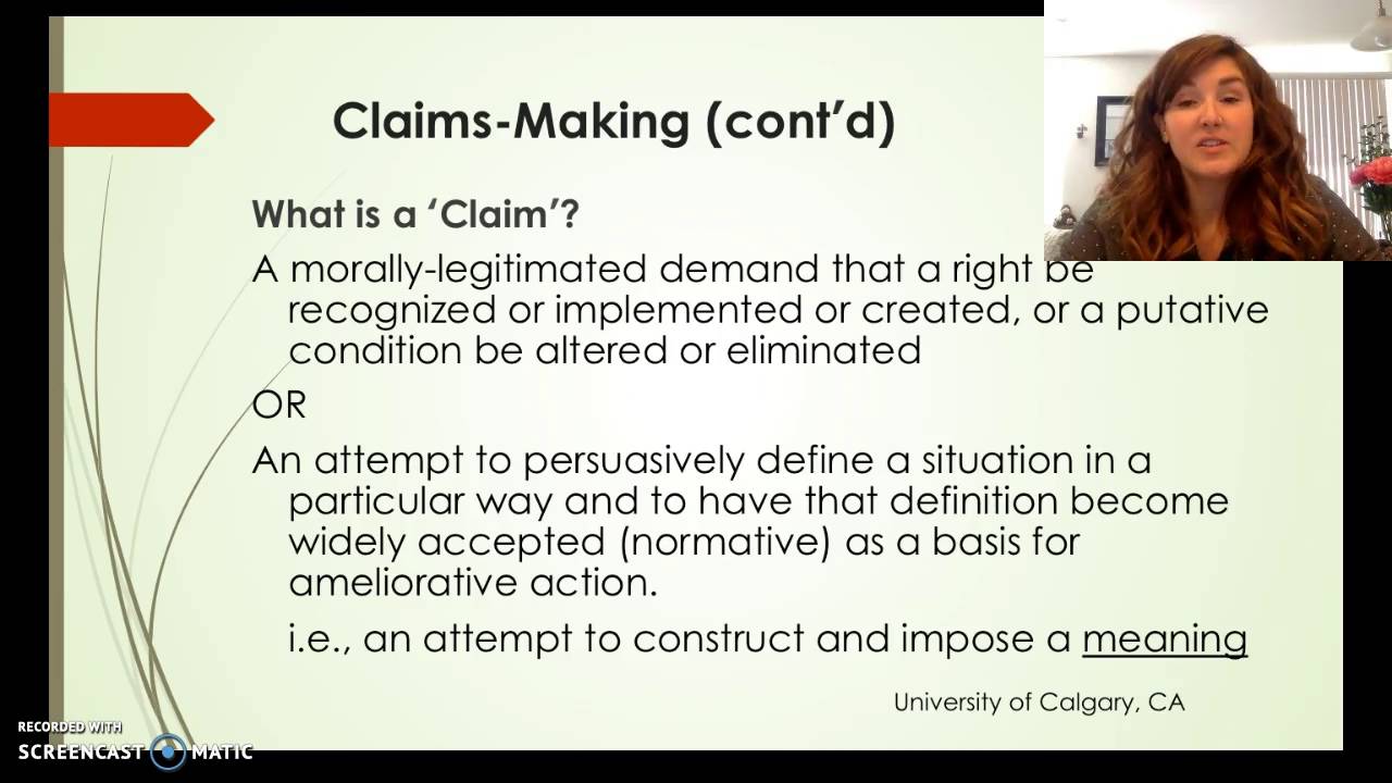 claims making  and social problems
