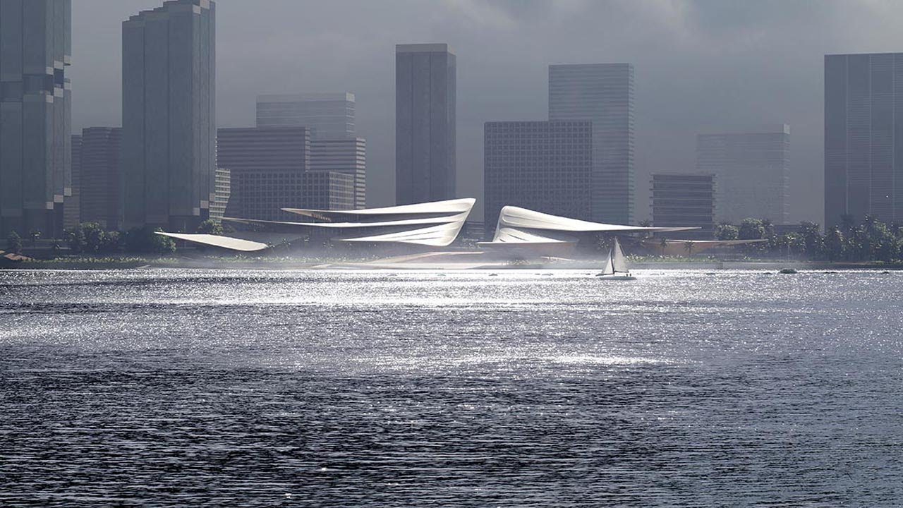 Zaha Hadid Architects designs new harbourside cultural district with sail-like roofs in Sanya