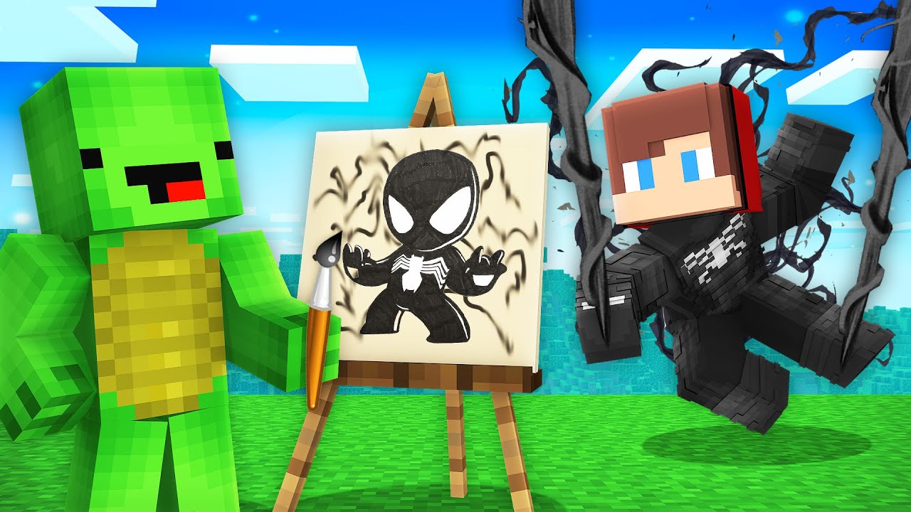 Mikey Use DRAWING MOD for JJ VENOM in Minecraft - Maizen