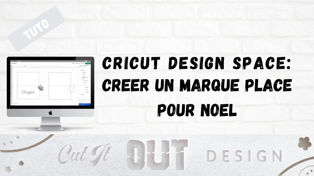Cricut Design Space: marque place avec des boules de Noël sur le côté
