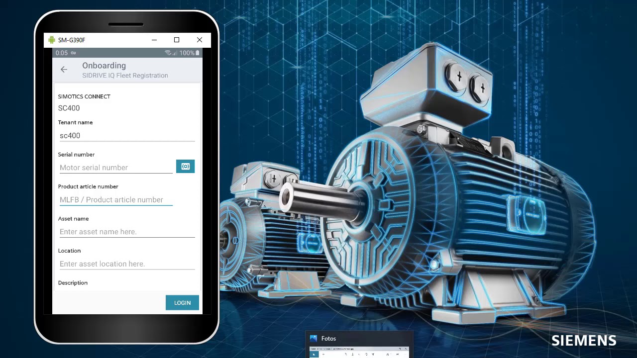 Tutorial Siemens: Onboarding de SIMOTICS CONNECT 400