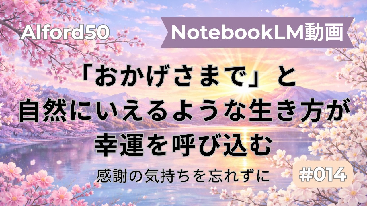 【NotebookLM動画】#014 「おかげさまで」と自然にいえるような生き方が、幸運を呼び込む