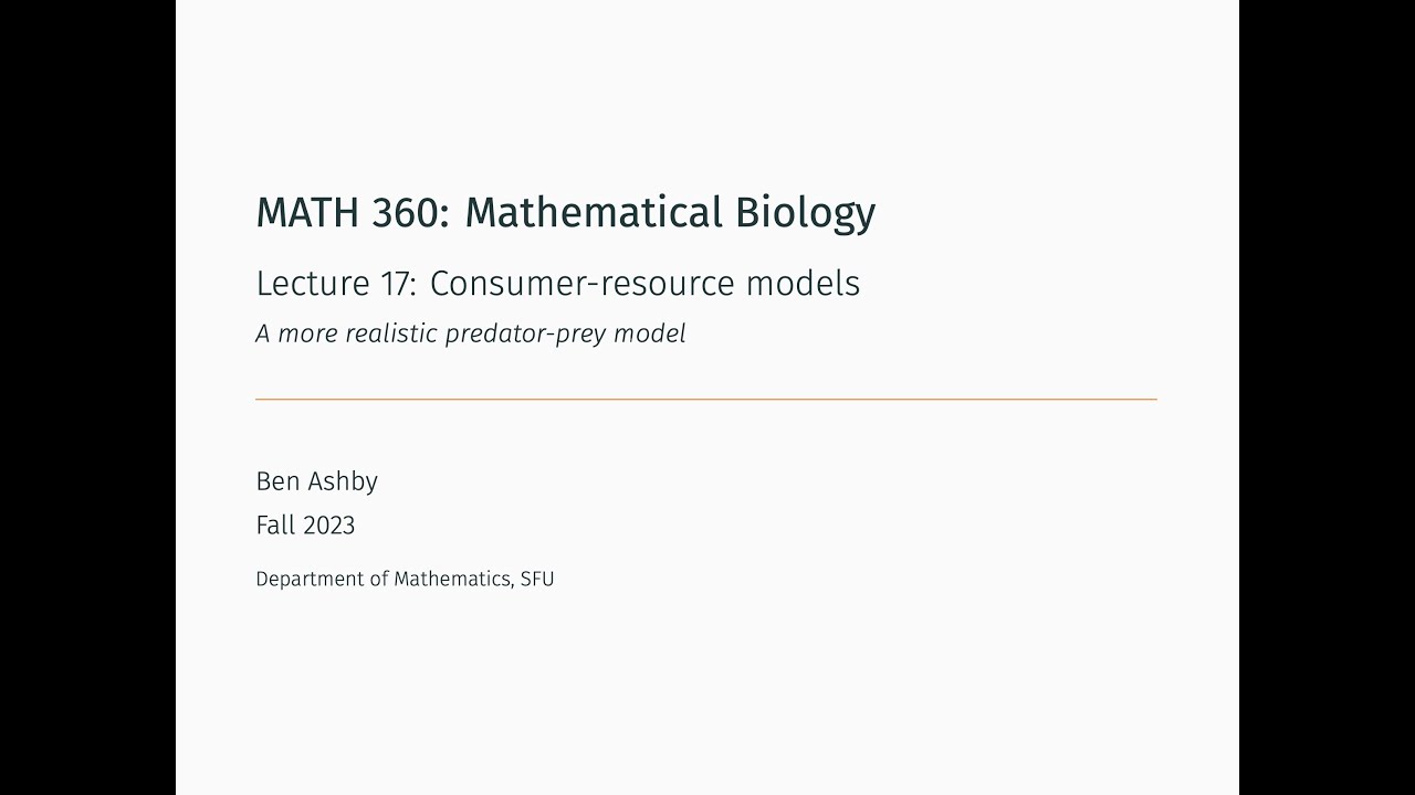 MATH 360 - Lecture 17 - A more realistic predator prey model