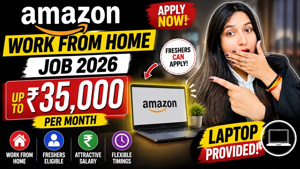 ₹35,000 Salary 😳 Amazon Work From Home Job 2026 | Freshers Can Apply