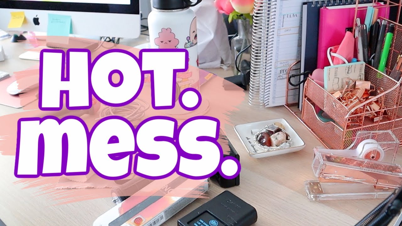Organizing My Hot Mess Desk | Vlogtober 2020