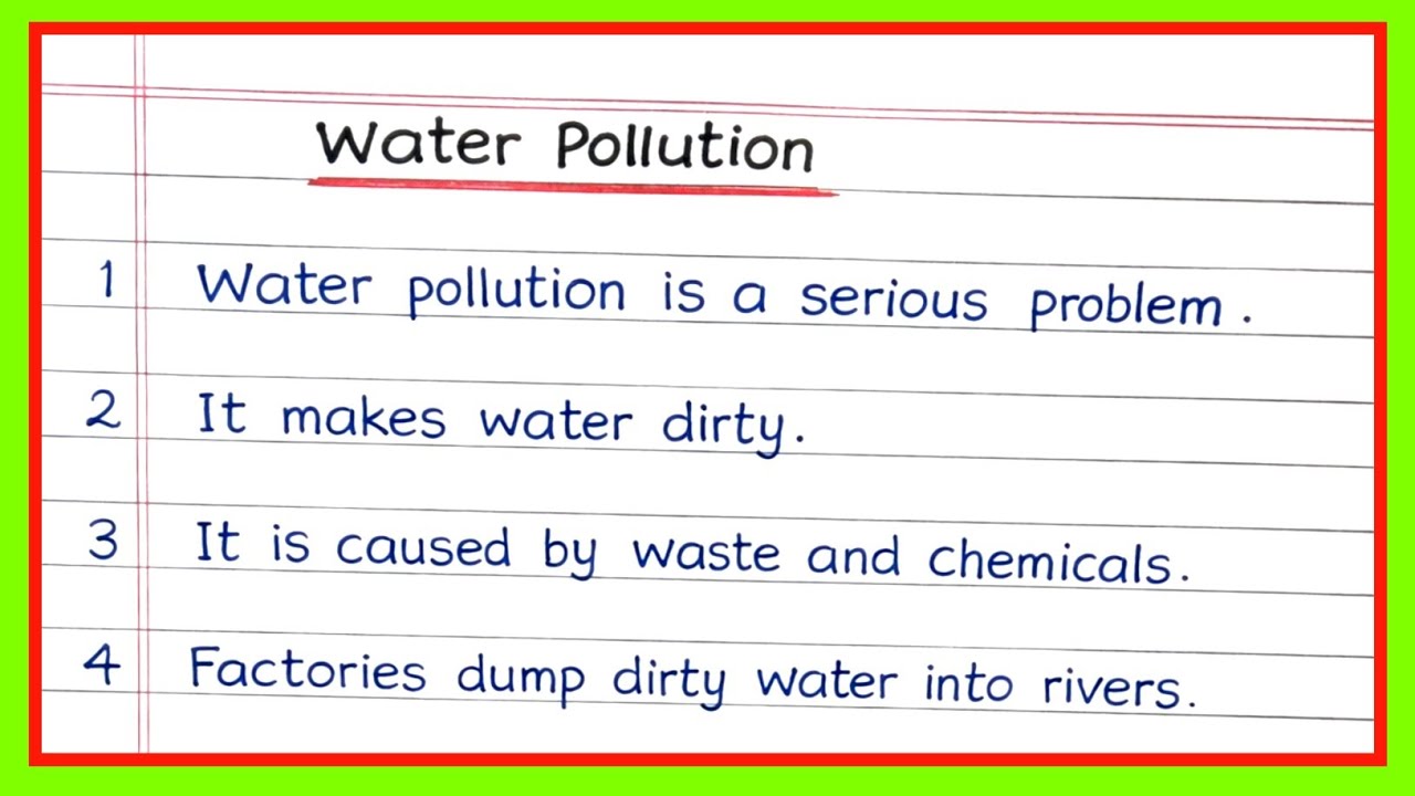 10 Lines on Water Pollution in English 🌊 | Essay on Water Pollution #Environment 