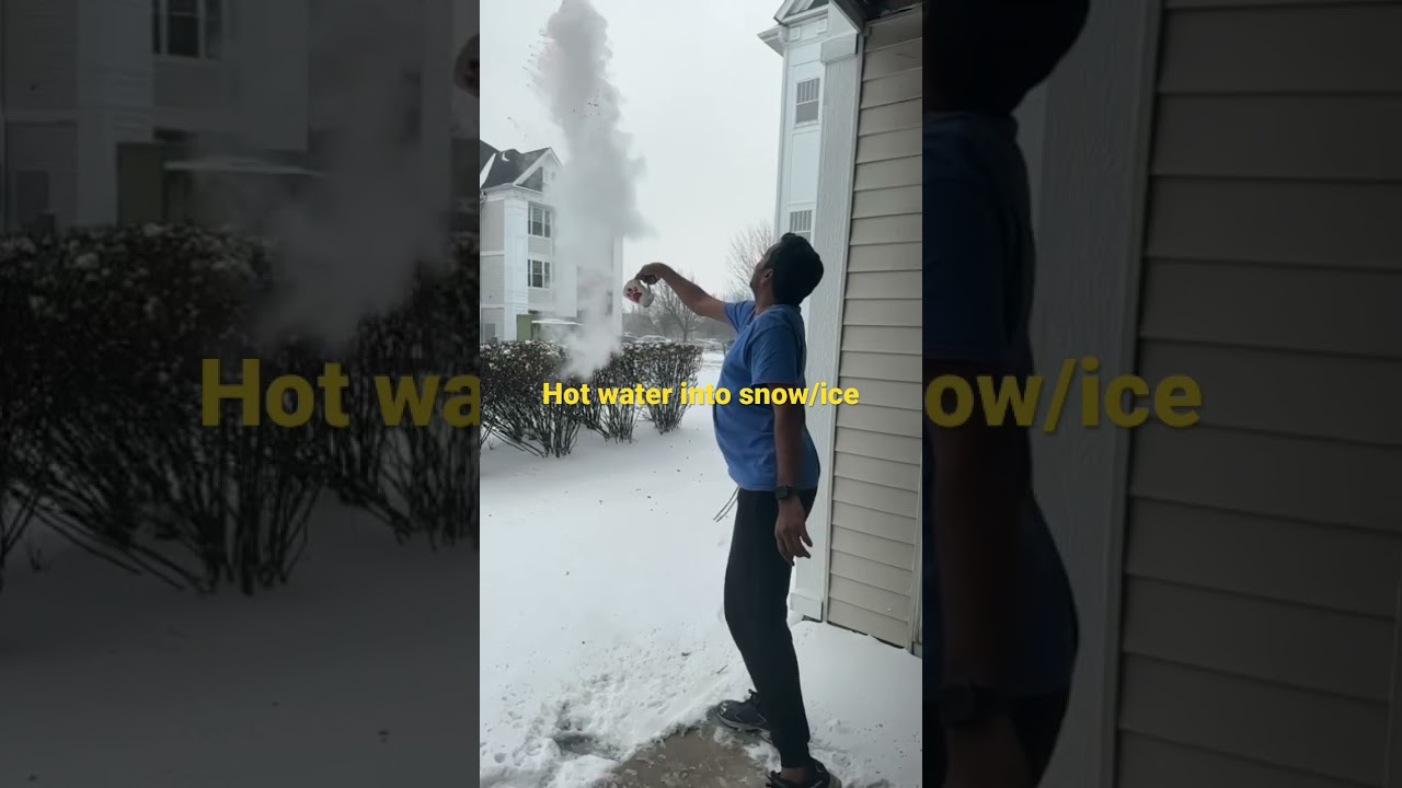 Throwing hot water to minus 25 degrees Celsius #snow #snowvshotwater #hotwaterinsnow