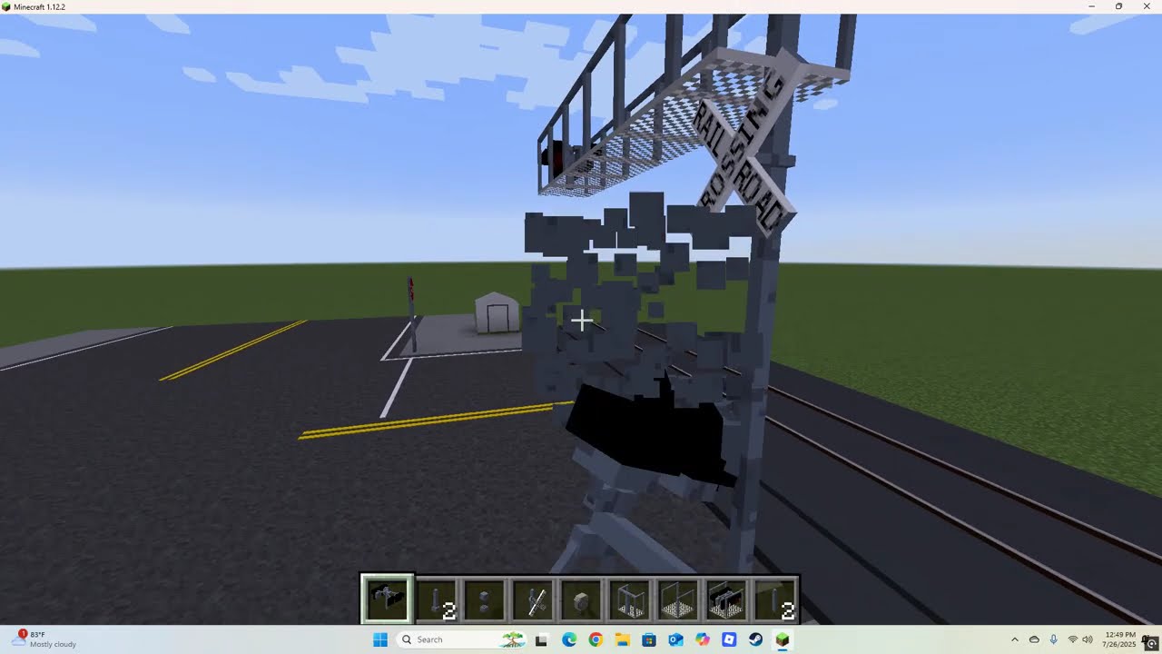 Minecraft Roadwork Ep 2 [Деревья и железнодорожные переезды] (МОДЫ) Поезд сломался :(