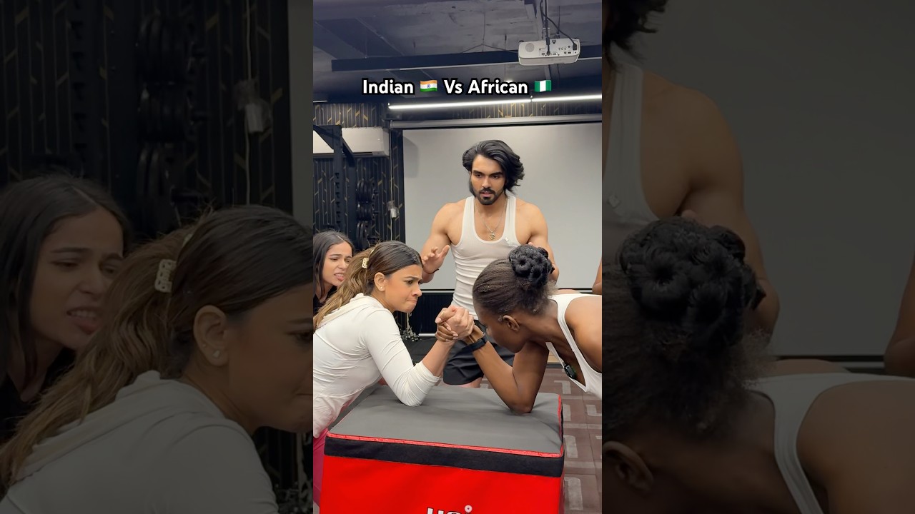 Indian Vs African ( Who Is Stronger )?🔥 #shorts #viralshorts #strength #girl