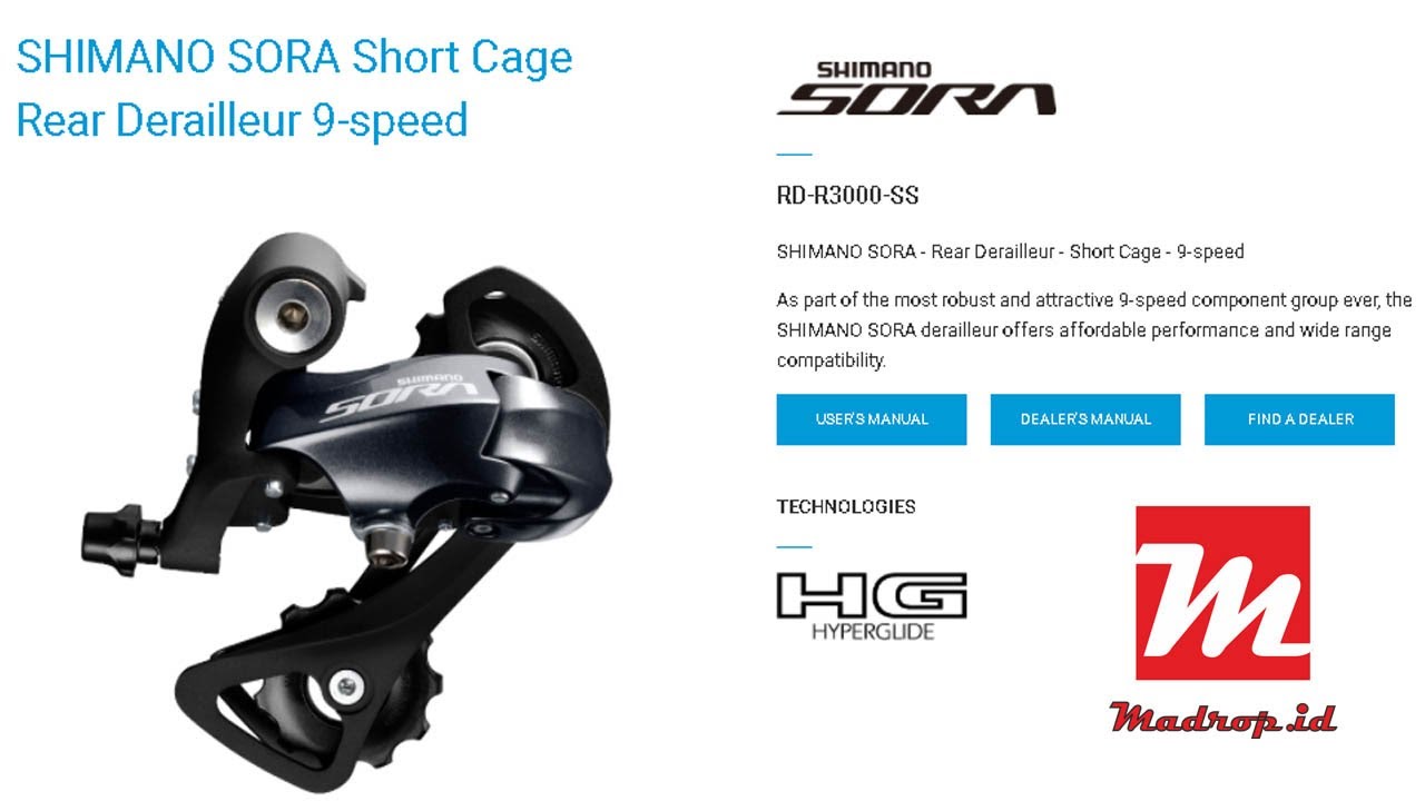 RD 9 Speed Shimano Sora R3000
