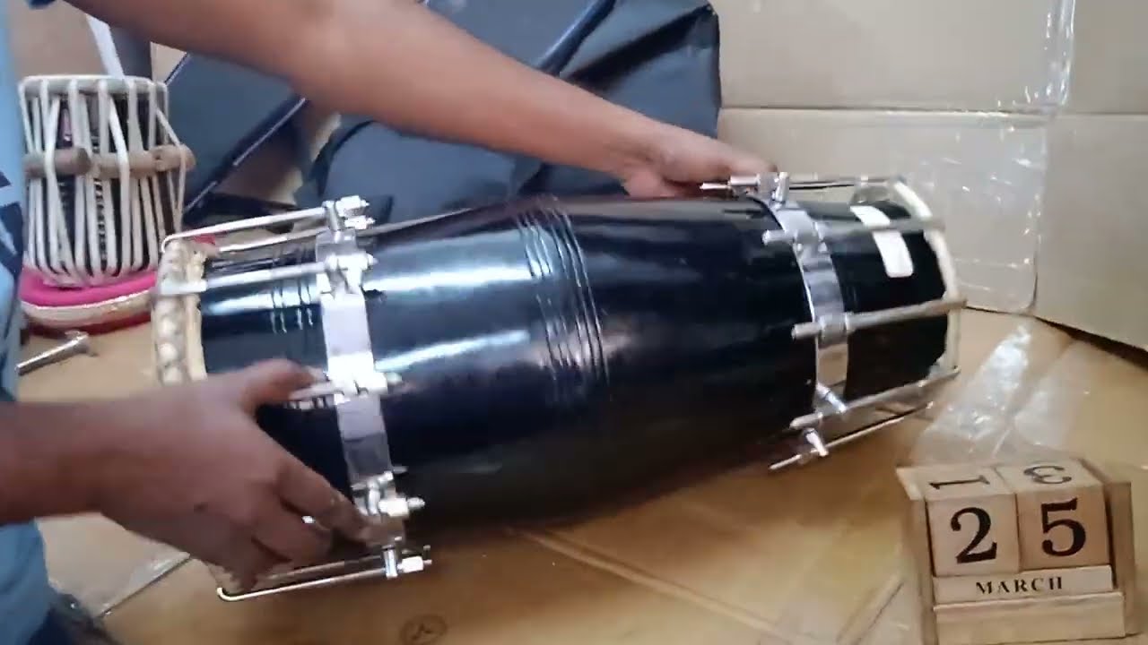 karnataki black sheesham wood naal, naal dholki, rich sound 21 inches naal