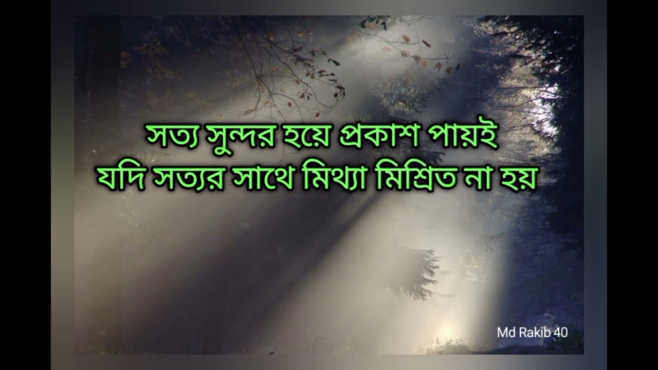 সত্য সুন্দরভাবে প্রকাশ পায় যদি মিথ্যা মিশ্রিত না থাকে 
