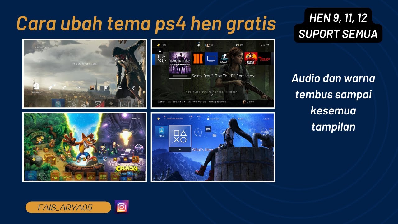 Cara mengubah thema di PS4 HEN gratis                           ( Audio juga berubah )