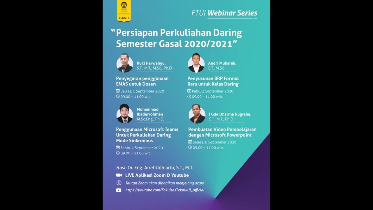 FTUI Webinar Series | Persiapan Perkuliahan Daring Semester Gasal 2020/2021 | Hari ke-3