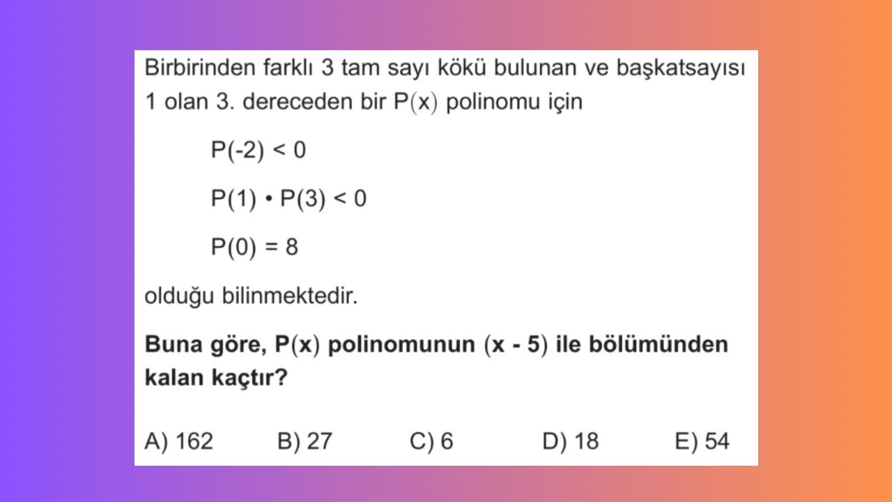 Polinomda Grafik İle Çözüm