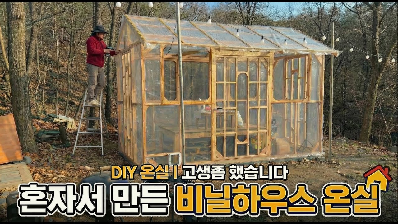 혼자서 만든 비닐하우스 온실