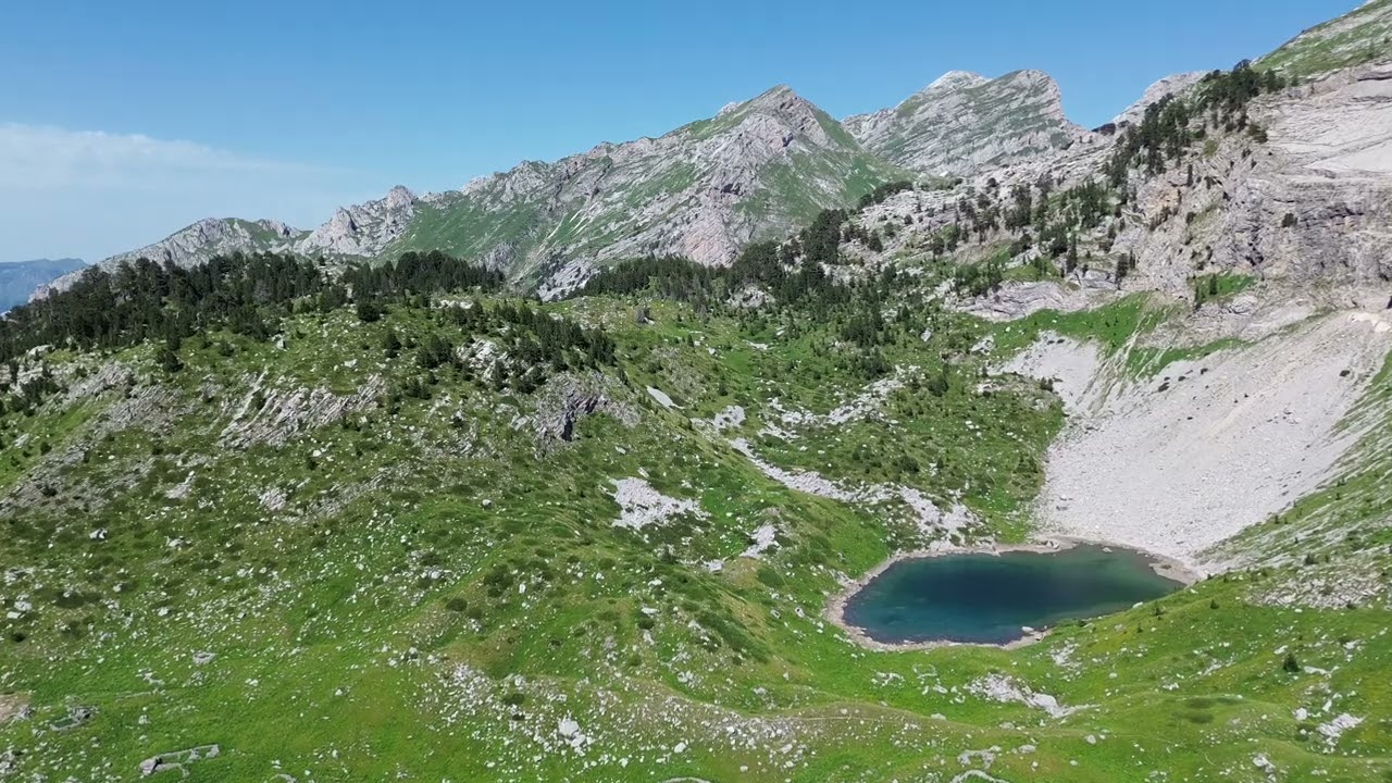 drone footage of the jezerce lakes