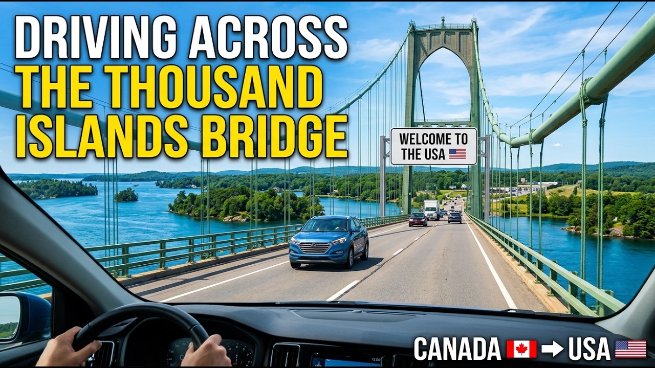 Driving Across The Thousand Islands Bridge from Canada into USA