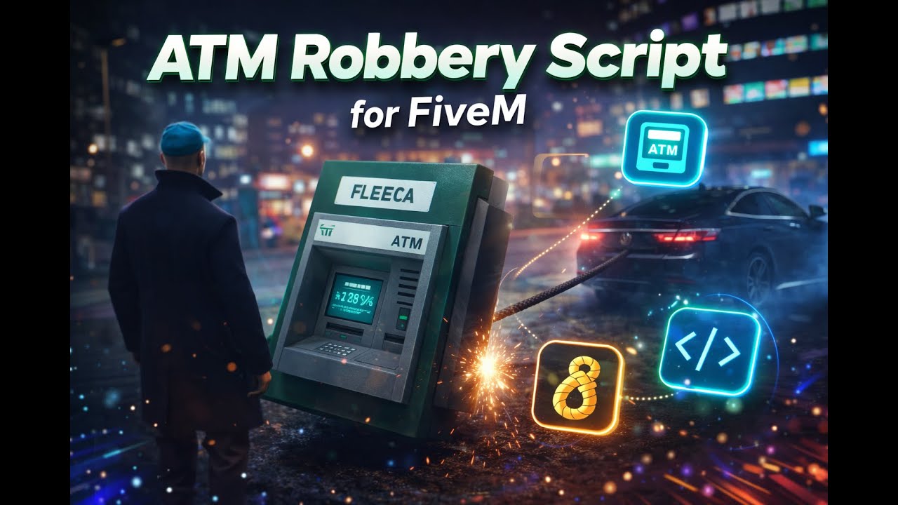 QBCORE [Advanced] ATM Robbery Script | FiveM