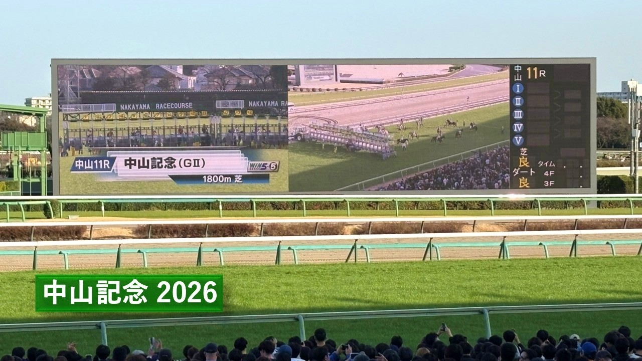 2026年 中山記念 | レーベンスティール | カラマティアノス | エコロヴァルツ | マイネルモーント | 現地レース映像 | 中山競馬場 | スマシ観戦 | 芝1,800
