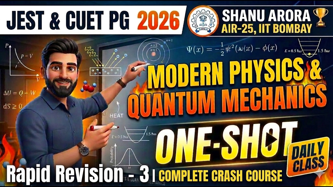 Cuet PG Physics 2026 || JEST 2026 || Quantum Mechanics PYQs || CUET PG physics marathon crash course