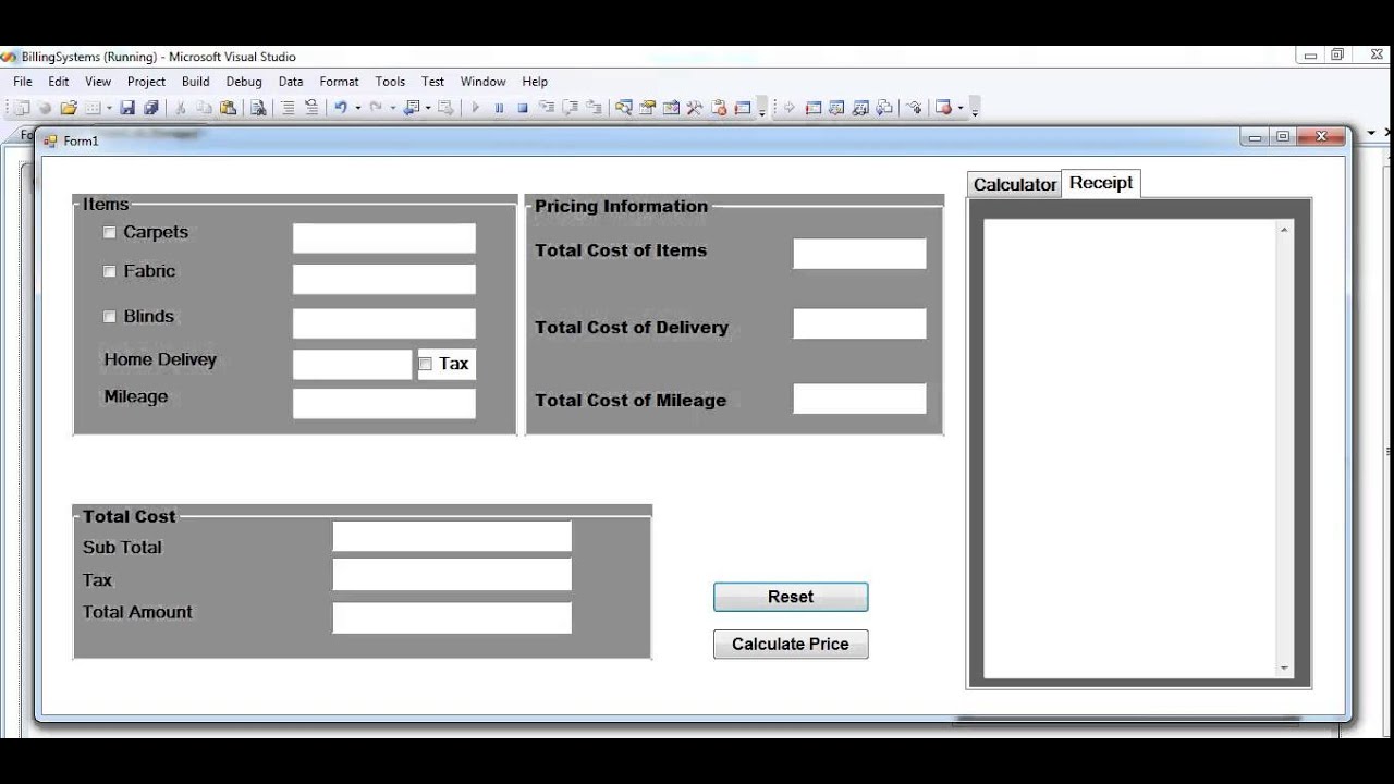 How to Create Billing System Project in Visual Basic.Net