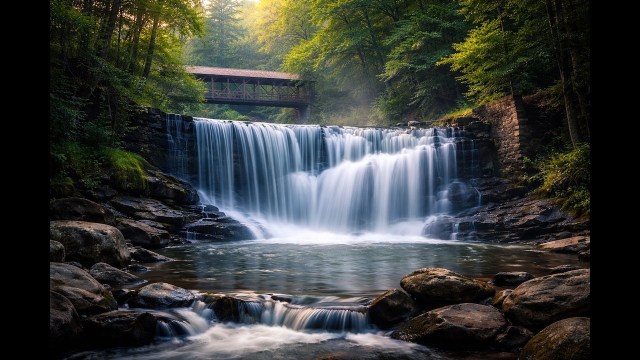 Waterfall Ambient Sleep Music – Soft Flute & Nature Sounds