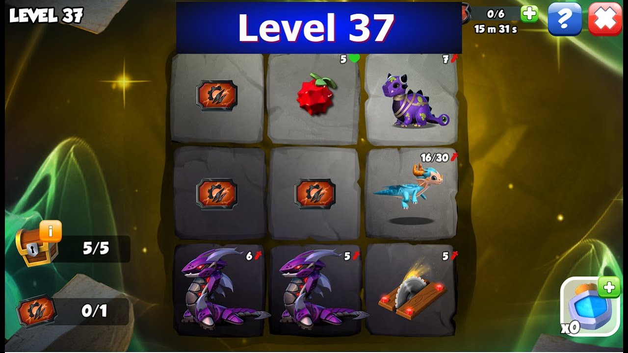 level 37 Chasmatias Grid Puzzle event-Dragon Mania legends | DML