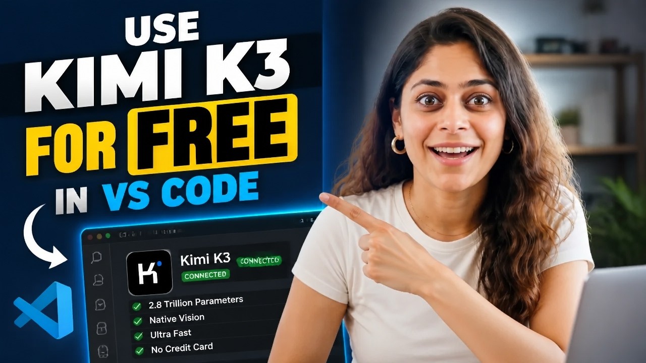 Use Kimi K3 For FREE in VS Code (Full Setup Tutorial)