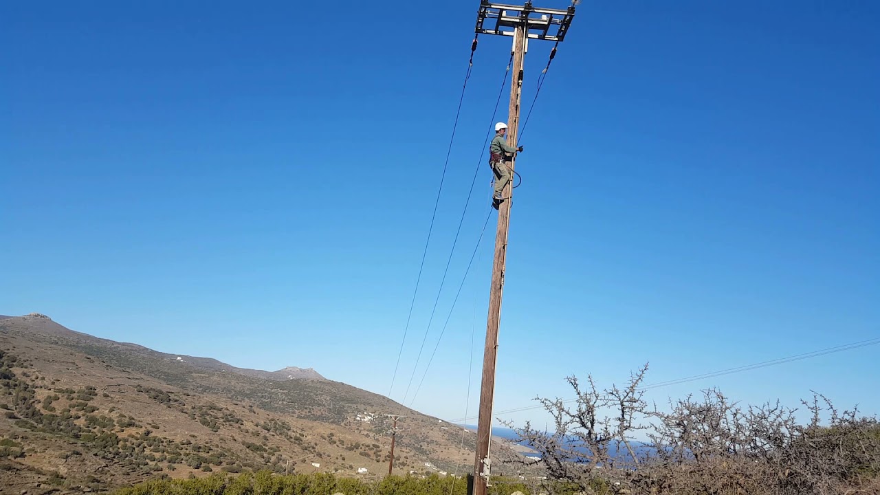 Αναρρίχηση  πάνω  σε  κωλονα  δεδδηε  μέσης  τάσης  Αντώνης υδραιος!