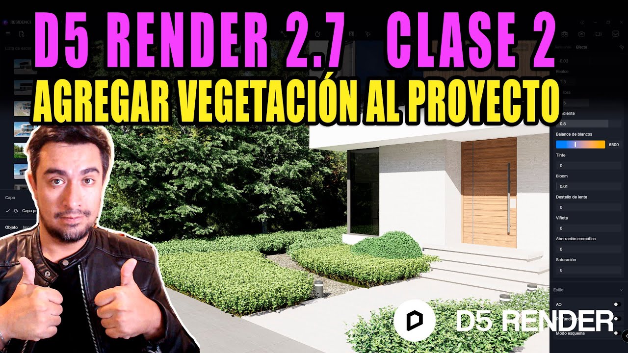 D5 RENDER 2.7 🔥 CÓMO UTILIZAR LA VEGETACIÓN Y AMBIENTAR TU PROYECTO ARQUITECTÓNICO 🔥
