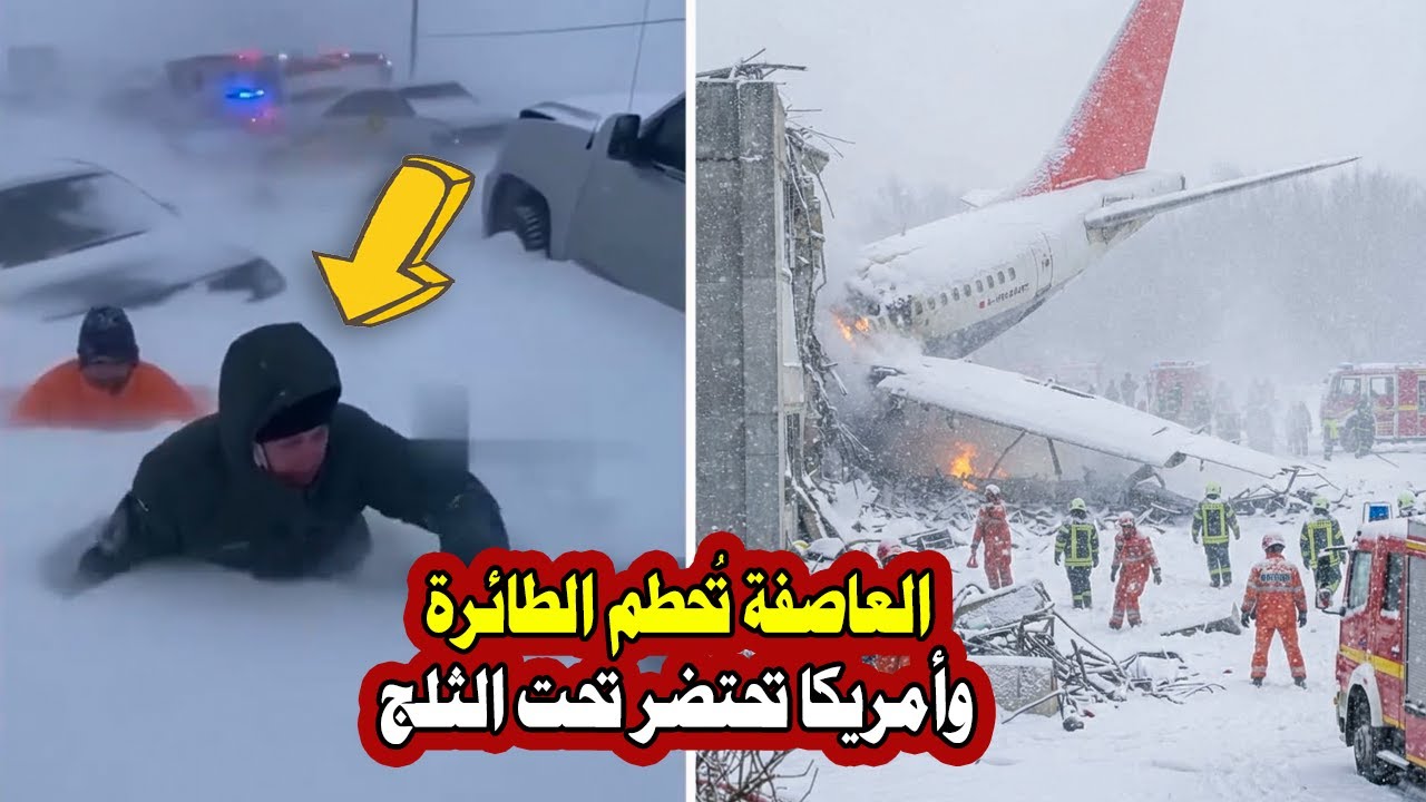 عاجل | العاصفة الثلجية المدمّرة تُحطم طائرة أمريكية وتشُلّ مؤسسات الدولة… والسكان محاصرون تحت الجليد