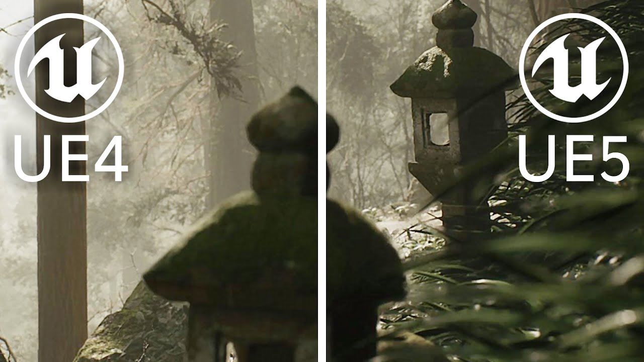 Unreal Engine 5 Mountain Shrine ⛰️ UE4/UE5 Direct Comparison (4K)