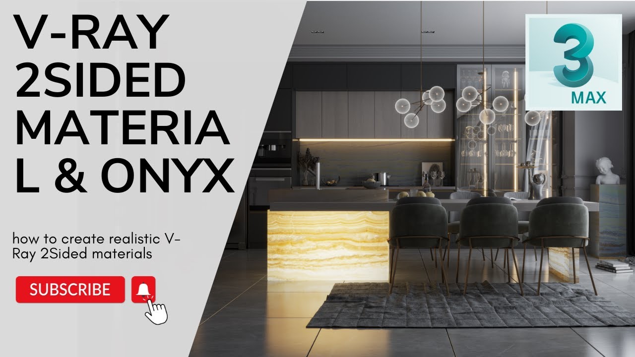V-Ray 2Sided Material & Onyx Texture in 3ds Max   خامة V-Ray 2Sided وحجر الأونيكس في 3ds Max