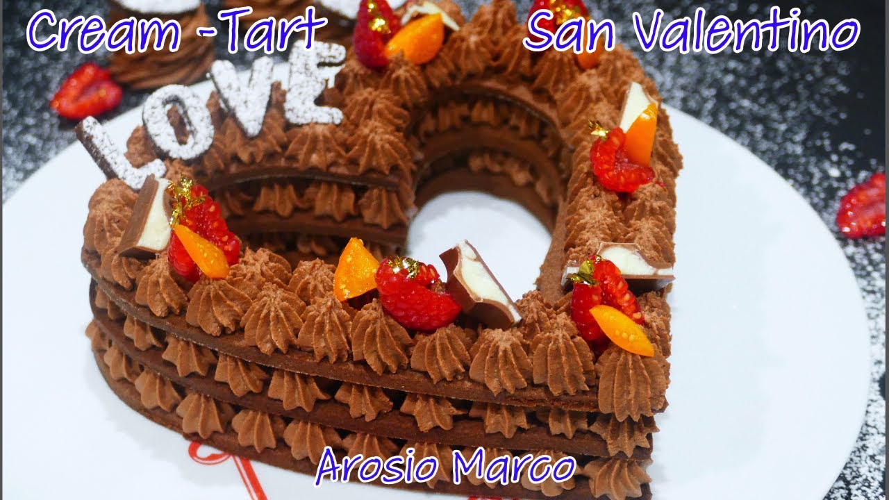 Cream Tart Cioccolato e Lamponi Il Mio Cuore a 3 Strati Per San Vlaentino