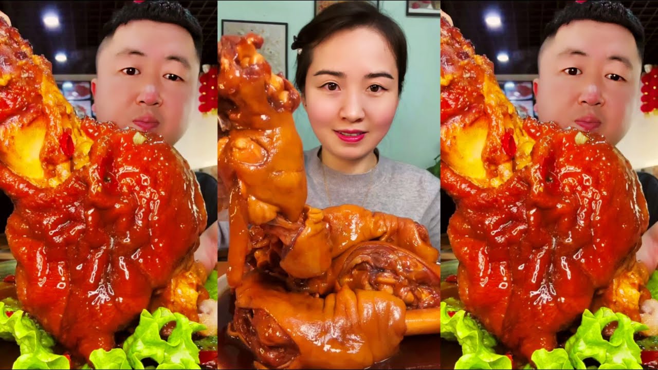 Epic Braised Pork Leg Mukbang! 🍖🔥 Feast on Delicious Pork Leg, Lamb Trotter, and Beef Feet with Me!