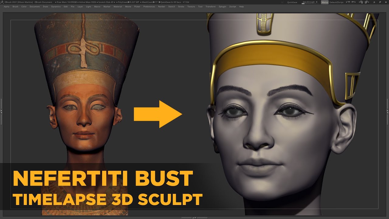Nefertiti 3D Sculpt - Part 1